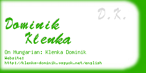 dominik klenka business card